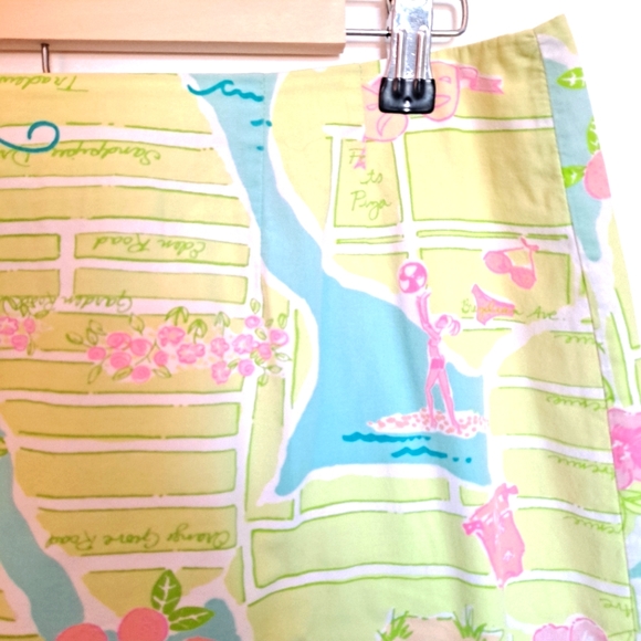 Lilly Pulitzer Skirt Via Lilly Palm Beach Map Lace Size 6 Cotton - Picture 6 of 6